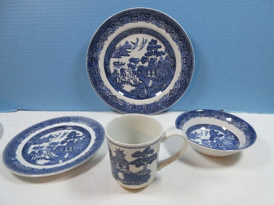 Johnson Brothers Earthenware Iconic Blue Willow Pattern Blue/White High-Quality Version