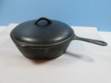 2 pc. #8 Cast Iron Skillet Frying Pan and Lid 10 3/4