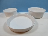 3 pcs. Corningware French White Casserole Bakeware 10 1/2