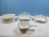 7 pcs Corningware Spice of Life Casserole Baking Dishes Covered 1 1/2 Qt/ Sauce Pan, 8