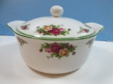 NEW Royal Albert Bone China Old Country Pattern Casserole Dish Bowl & Lid Tab Handles 2.5Qt