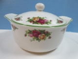 NEW Royal Albert Bone China Old Country Pattern Casserole Dish Bowl & Lid Tab Handles 2.5Qt