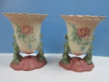 Pair Hull Art Pottery Woodland 7 1/2
