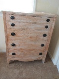 Marvelous Farmhouse Bowfront Bureau Chest of Drawers Dovetail Drawers Distressed Painted
