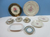 Lot 3 Demitasse Cups & Saucers Aiyo China Occupied Japan, Gabby w/Raised Pink Flower Bud,