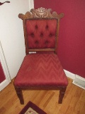 Gorgeous Petite Eastlake Walnut Victorian Parlor Chair Beautifully Carved Tufted Back