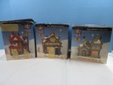 Lemax Collectible 3 Carole Town 2001 Christmas Village Series Lighted Building w/3-D View