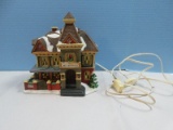 Carole Towne Christmas Village Series Porcelain Lighted Bed & Breakfast Building