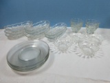 Glassware Set 8 Anchor Hocking Banana Split Dishes, Set 6 Waverly Sherbet Bowls, Set 4 Indiana