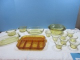 Lot Amber Glassware Indiana Glass Co. Fruits 12 3/4