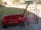 Lot Easy Wheels Super Shopping Red Cart & Radio Flyer All Terrain Pathfinder Wagon