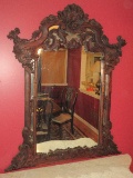 Elegant Solid Mahogany Rococo Style Wall D‚cor Heavily Embellished Framed Mirror Intricate