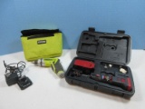 Lot Ryobi Cordless TEK4 Reversible Screw Driver w/Tote, Dremel Multi Pro Cordless 7.2Volt