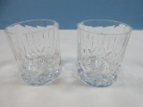 Pair Royal Crystal Rock Opera Pattern Cut Verticals Cut Criss Crosses Design 3 1/4