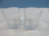 Pair Royal Crystal Rock Opera Pattern Cut Verticals Cut Criss Crosses Design 3 1/4