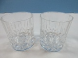 Pair Royal Crystal Rock Opera Pattern Cut Verticals Cut Criss Crosses Design 3 1/4