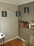 Mid Century Modern Triple Arc Floor Lamp w/ Pendant Shades (Switch Needs Replaced)