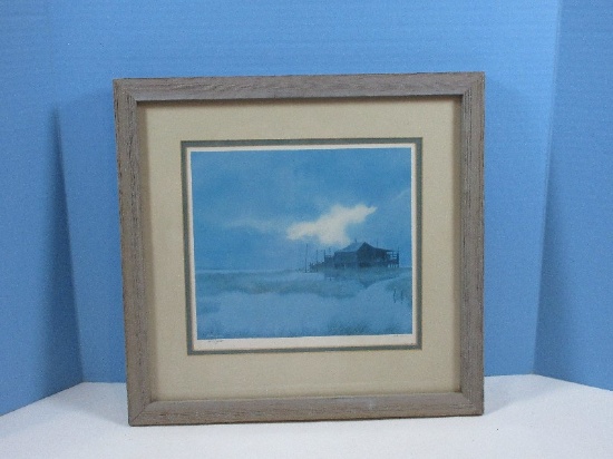 Titled "Marsh Castle" Signed Herb Jones Ltd. Edition Fine Artwork Lithograph in Rustic Frame