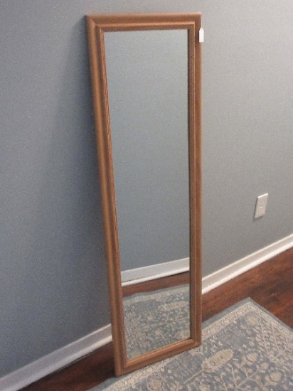 Blonde Simulated Wood Grain Framed Rectangular Full Length Mirror- 15 1/2" x 51 1/4"