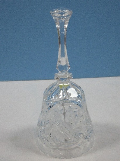 Collectors Hofbauer The Byrdes Collection Frosted Bird Medallion Design Crystal 8" Bell