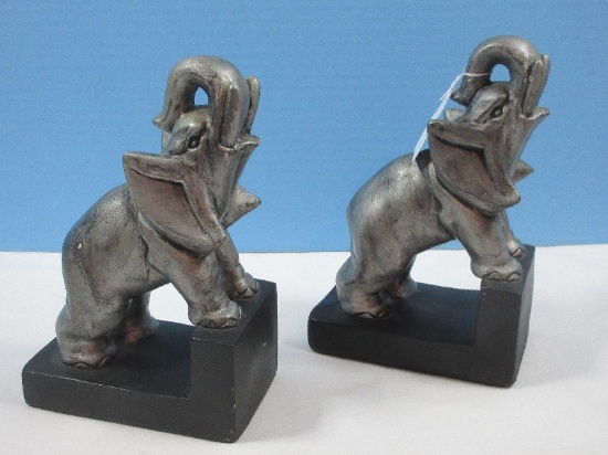 Pair Cast Figural Elephant Bookends