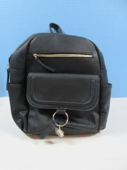 Rossetti Simulated Leather Black Backpack