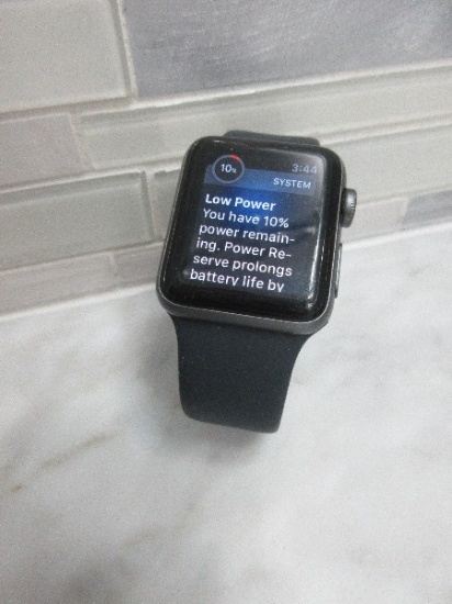 Apple Watch Series 3, 38mm, GPS + Cellular Black Aluminum Case, Black Sport Band. 1.5" Display