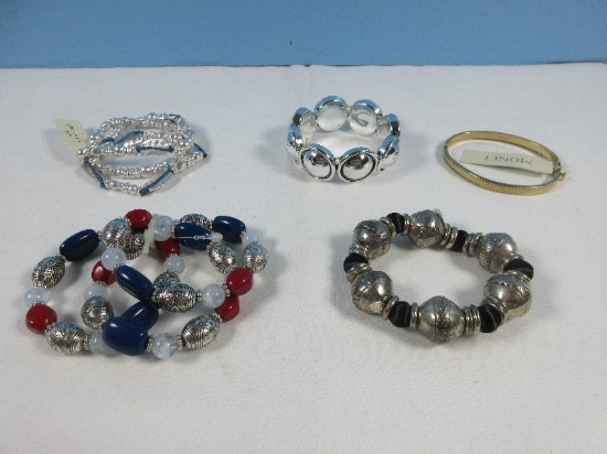 Lot Misc Bracelets Set 3 New Directions Modern Stretch, Set 3 Multicolor w/Silver Tone Accents,