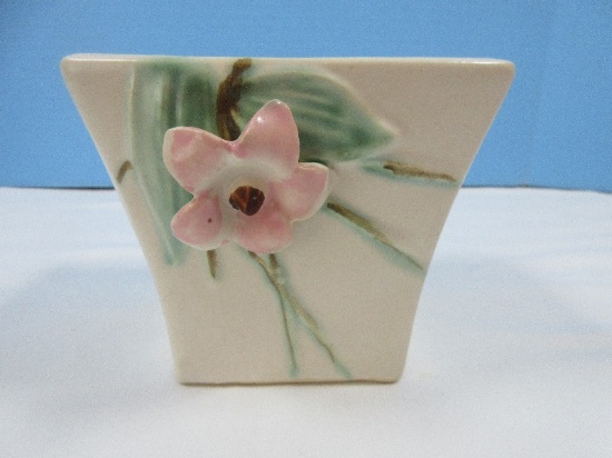 Collector's Vintage Nelson McCoy Pottery Blossom Time Pattern Pink Flower & Green Leaves 4"