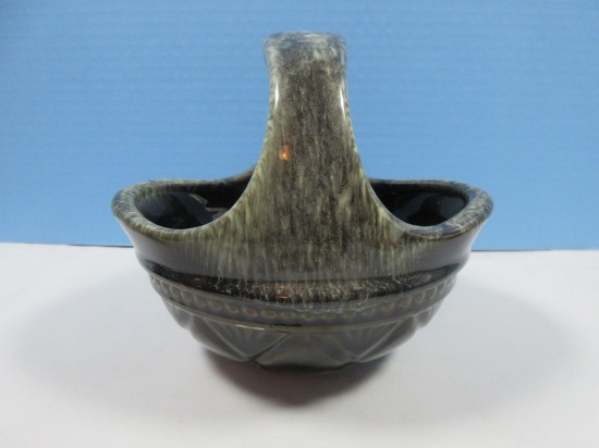 Scarce Find Hull Pottery F24 Imperial Line Collection Beaded Diamond Design Brown Drip Glaze