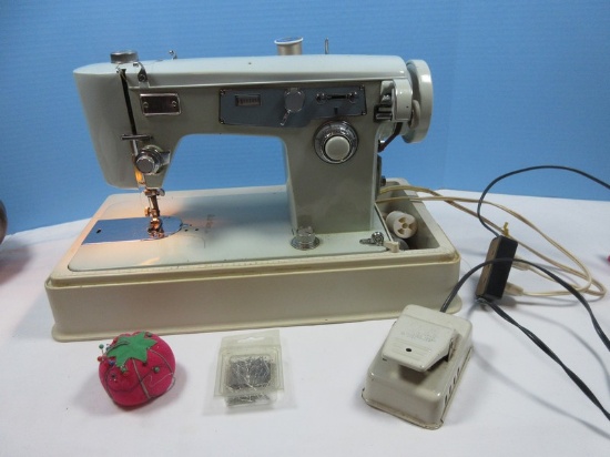 Awesome Vintage Brother Model C Portable Sewing Machine w/Accessories in Case-1960's-70's