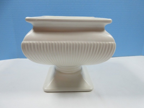 Rare Vintage Large McCoy Pottery Square Compote Bowl Planter Pedestal Base Centerpiece
