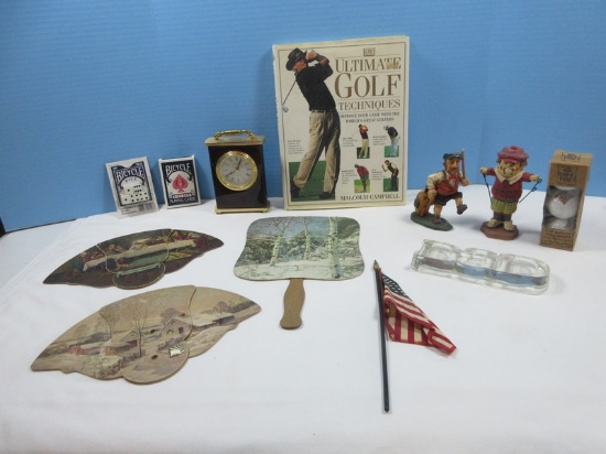 Lot Golfing Will Golf For Food 3 Golf Balls, Ultimate Golf Techniques Book First American Edition