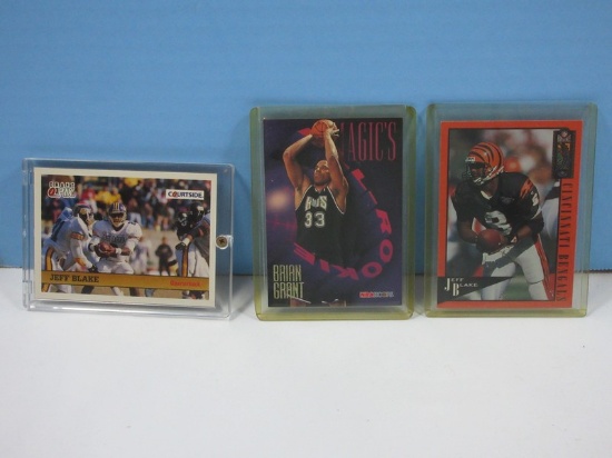 3 Collectible Trading Sports Cards Courtside Draft Q-Pix Jeff Blake 1992 Football Rookie NFL,