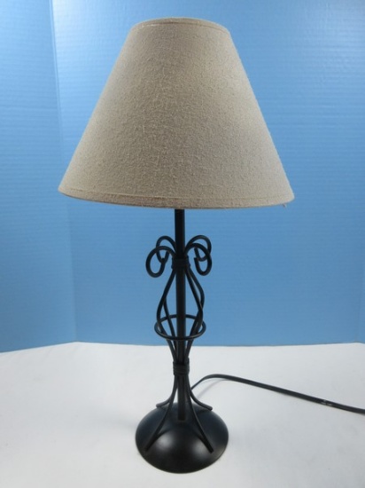 Transitional Modern Matte Black 19" Scroll Design Accent Lamp