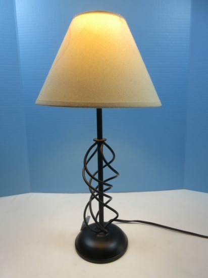 Transitional Modern Matte Black 20" Spiral Bird Cage Accent Lamp