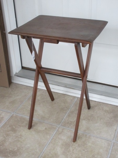 Pine Folding Chair Side Table-21 1/2"H, Top 15" x 11 5/8"