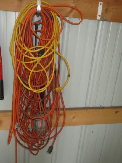 Lot Misc Drop Cords, & Task Work Light