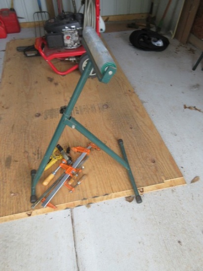 Lot Adjustable Lumber Roller Stand & Clamps