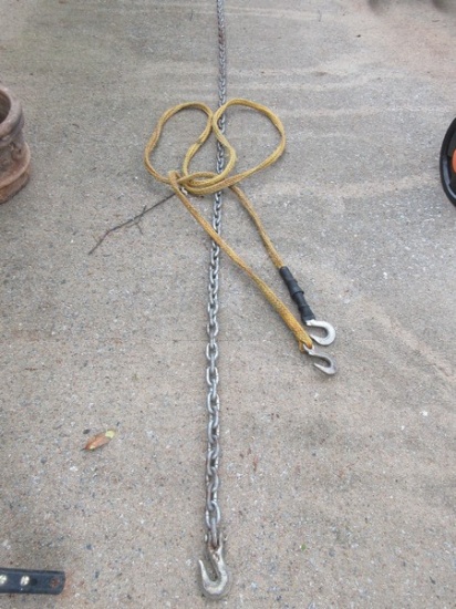 Heavy Duty 13Ft Link Chain w/Clevis Grab Hooks on Ends & Other