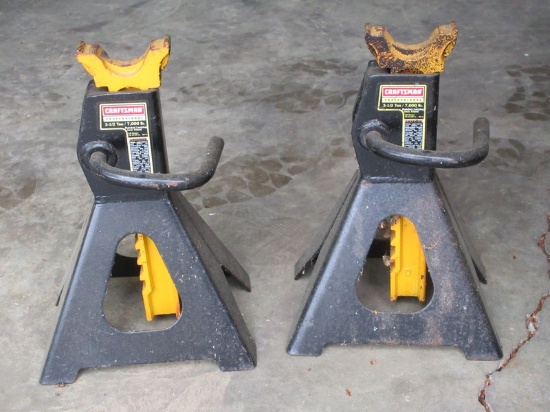 Pair Craftsman Professional 3 1/2 Ton Ratchet Locking Floor Jack Stand