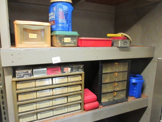 Lot Misc Hardware, Skil Drill Bites, Drawer Storage Bins, Stapler, Screws, Washers etc.