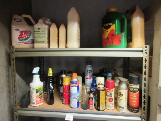 Lot Misc Spray Paint, Chemicals Bug Spray, Car Wash, Rose Plant Food, Fluid etc.