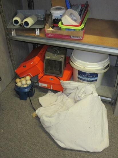 Lot Small Ceramic Heater, Misc Paint Supplies Drop Cloth etc.