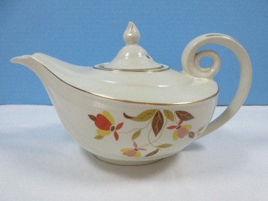 Hall's Superior Kitchenware Autumn Leaf Pattern Aladdin 5Cup Teapot & Lid
