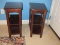 Pair Samson International Furniture Mahogany Transitional Modern End Tables Tapered