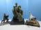 Lot Simulated Bronze Trophy Depicting A Judo Throw Polyresin 10
