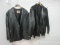 2 Men's Leather Jackets Atlantic Beach Leather Coat Works Size L Vintage Patchwork