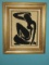 Unique Matisse Inspired Risque Black Nude Needlepoint Fauvism Stylized Mid 20th Century