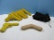 Self Defense Martial Arts Training 6 Yellow Rubber Guns & Wooden Form Hand Gun